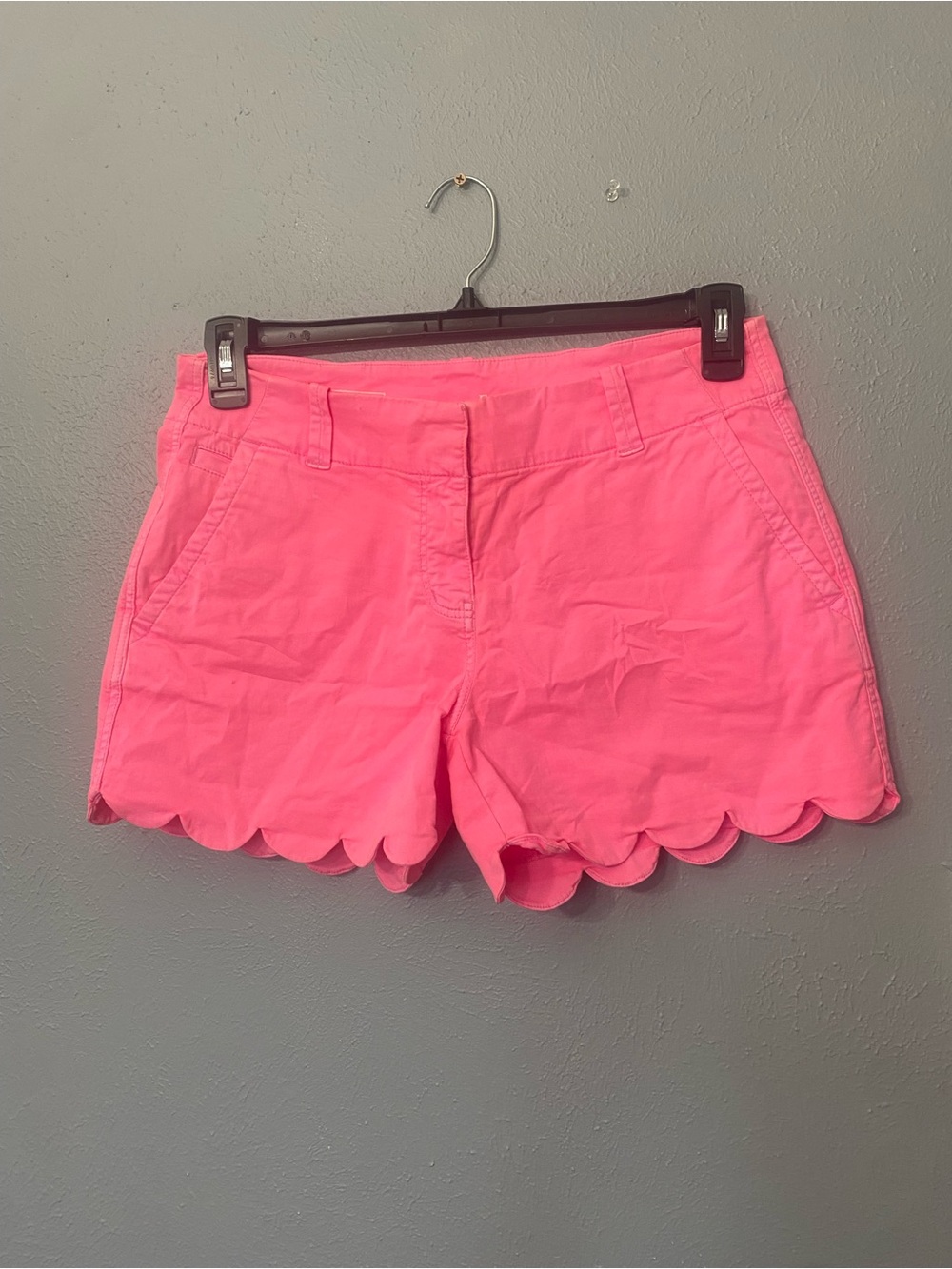 Vineyard Vines Shorts Womens 4 Pink Scallop Hem Casual Stretch Fit Cotton Preppy
